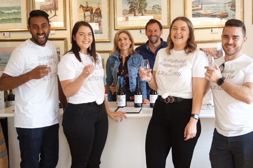 John and Marina Sekoranja with riesling connoisseurs at McKellar Ridge Estate.