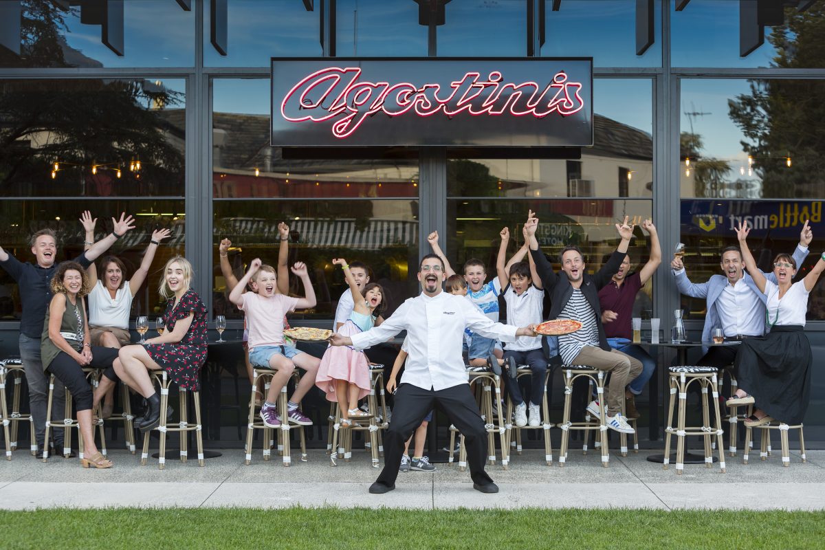 a chef and his team outside his eatery