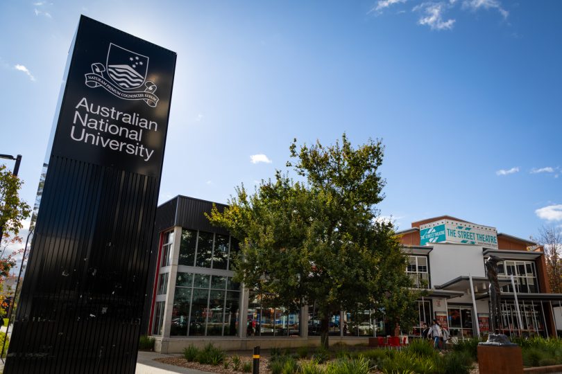 Australian National University sign