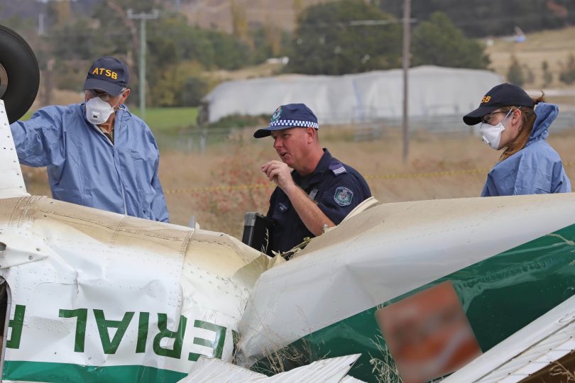 ATSB investigators at crash site