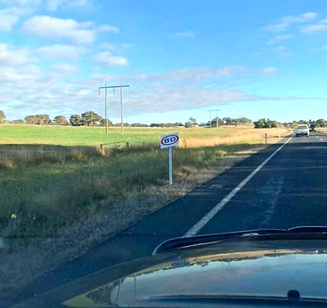 80 km/h sign on Sutton Road