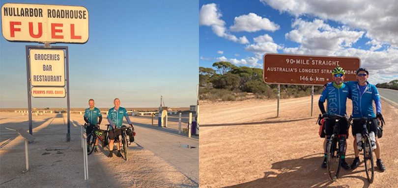 Brian and Ian Schumacher at Nullarbor Plain