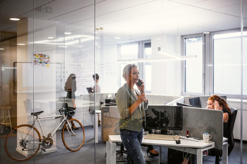 Staff working in modern office.