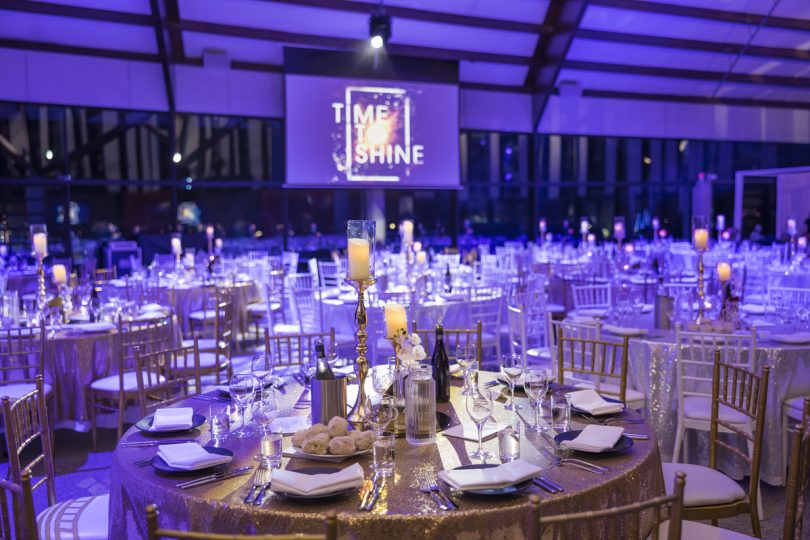 Table settings at National Arboretum for Lifeline Canberra Gala