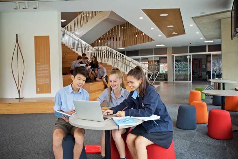 Students in front of a computer