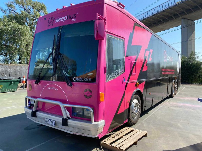 Canberra's pink sleepbus