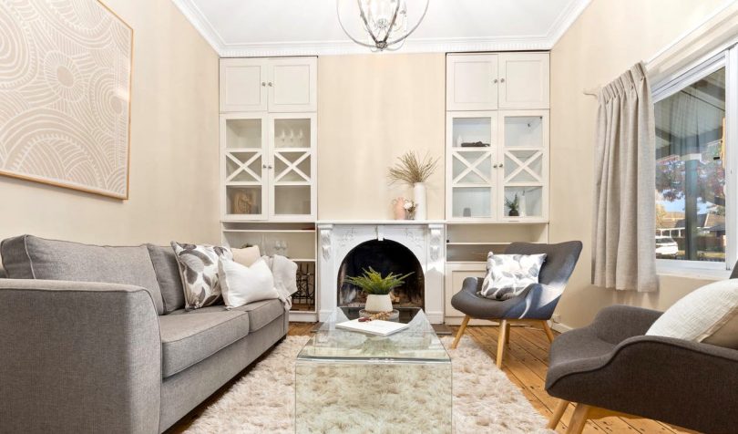 Living room of Barber's Cottage at Queanbeyan