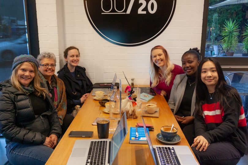 Members of the 5:30 Club at a table at Eighty/Twenty Food in Braddon