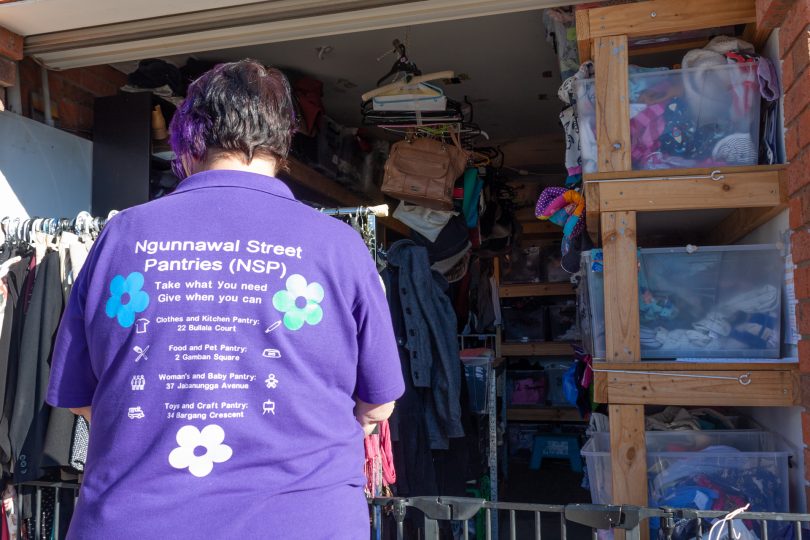 Back of woman from Ngunnawal Street Pantry