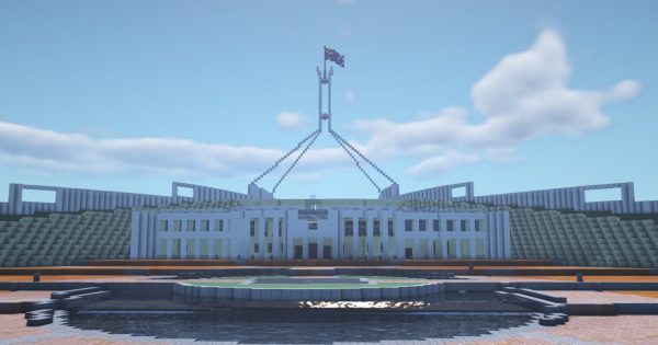 Gamers build life-size model of Parliament House in virtual world of Minecraft