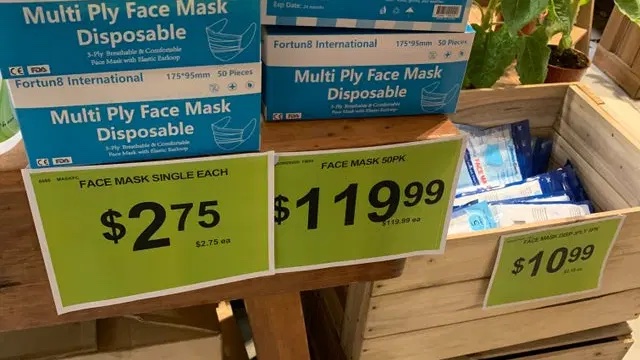 Face mask prices