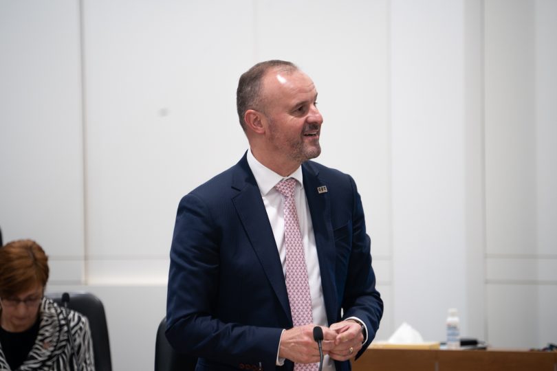 Andrew Barr speaking in the Legislative Assembly