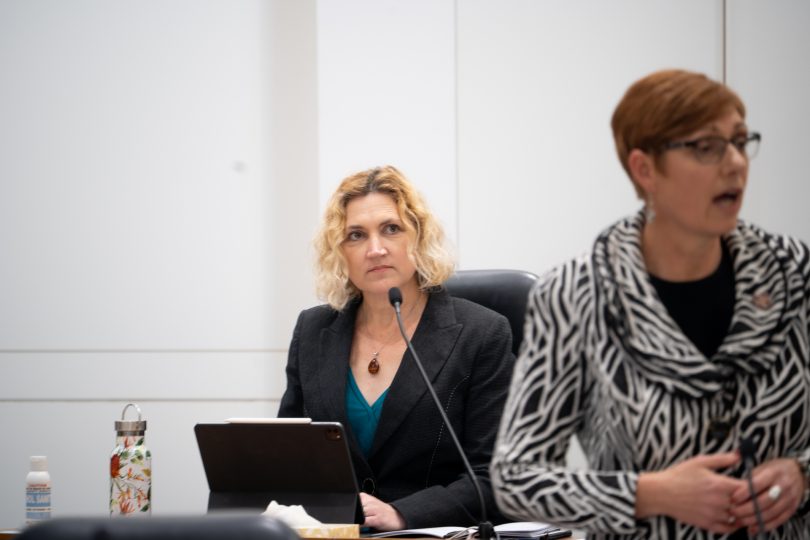 Emma Davidson sitting in the Legislative Assembly