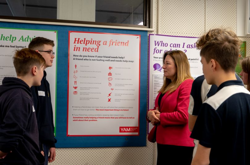 Yvette Berry with students