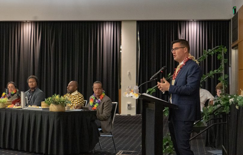 Zed Seselja addressing a conference about Kava regulation