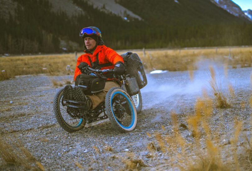 Person riding adaptive e-bike