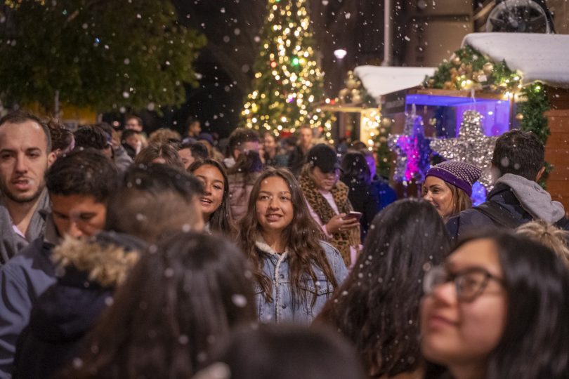 Crowd at Christmas markets