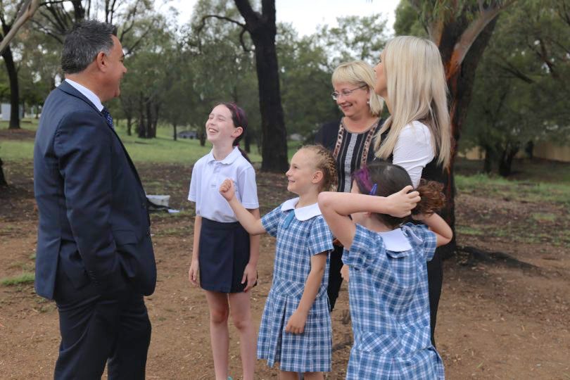 John Barilaro talking to students at Jerrabomberra