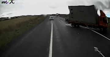 Police share terrifying video of truck crash near Cooma