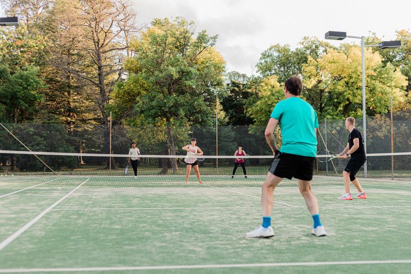 People playing tennis