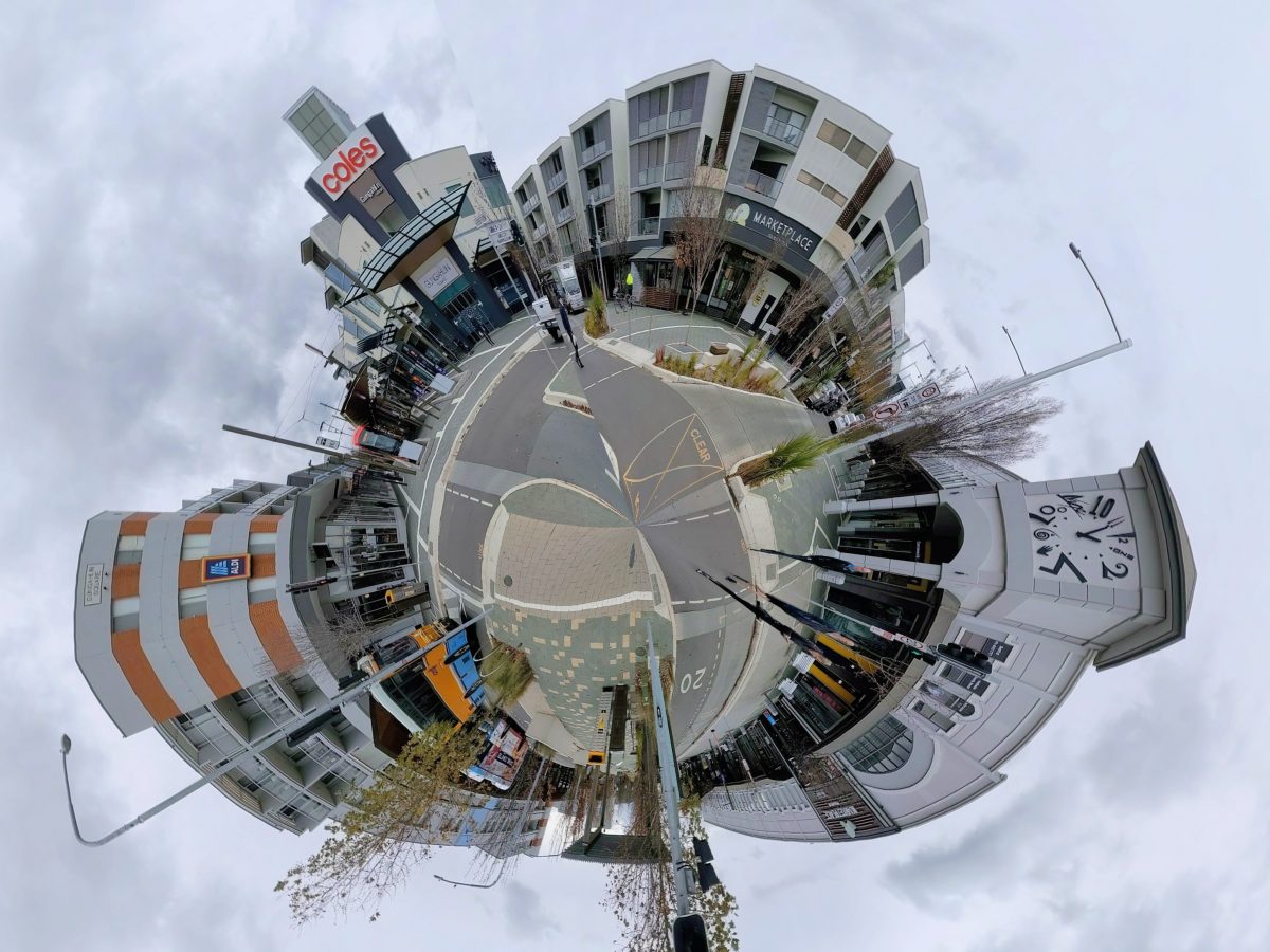 The Gungahlin Marketplace intersection iconic buildings