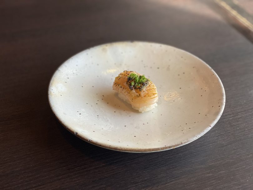 Mu Omakase scallop sushi