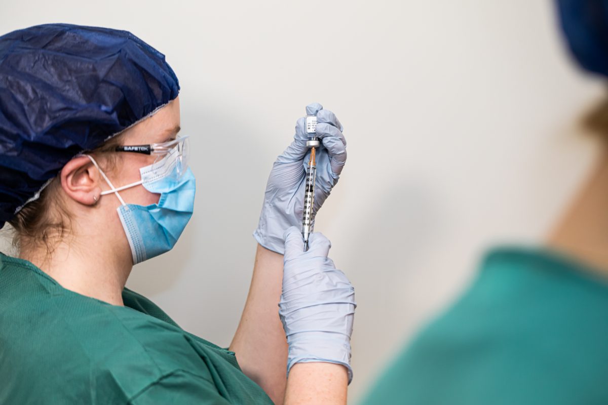 Nurse preparing vaccine