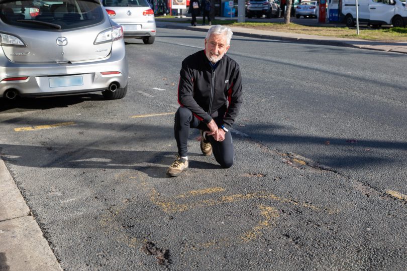 Mawson resident Don at disabled parking spot