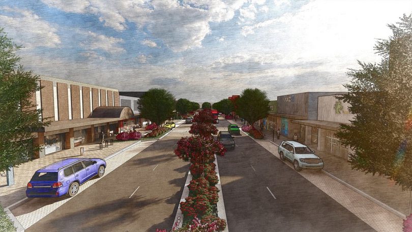 Artist's impression of upgraded Monaro Street in Queanbeyan