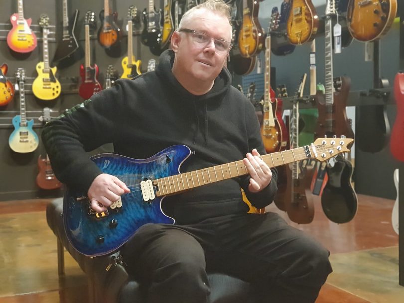 Charlie Tizzard with new guitar