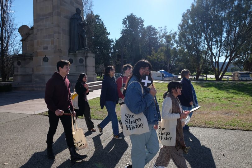 Group of people on She Shapes History walking tour