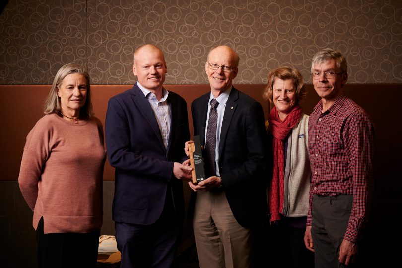 Members of Red Hill Bush Regenerators with its Landcare award