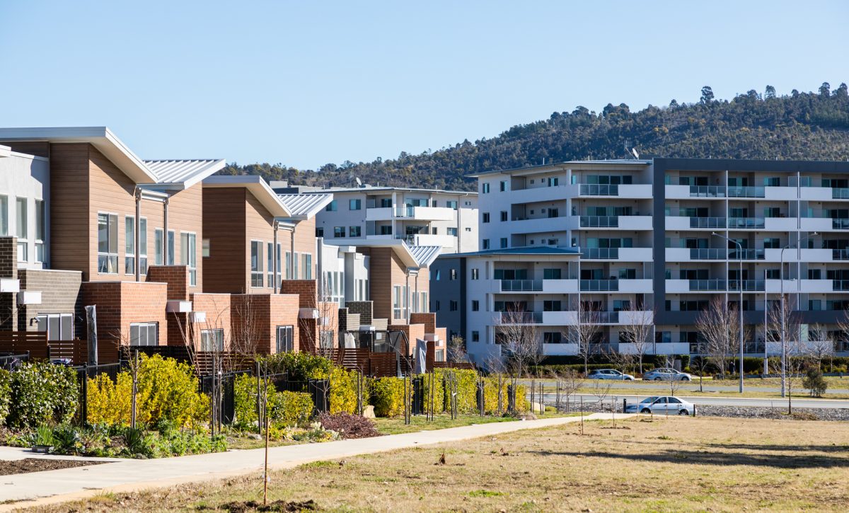 Apartments and townhouses.