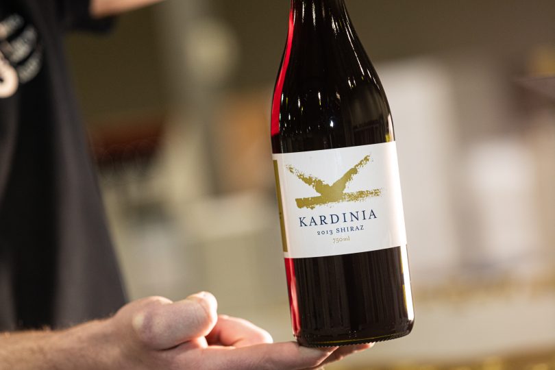 Bottle of Kardinia 2013 Shiraz.