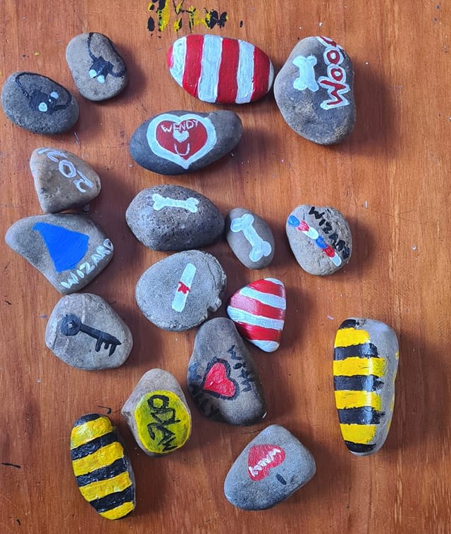 'Where's Wally?' themed painted rocks