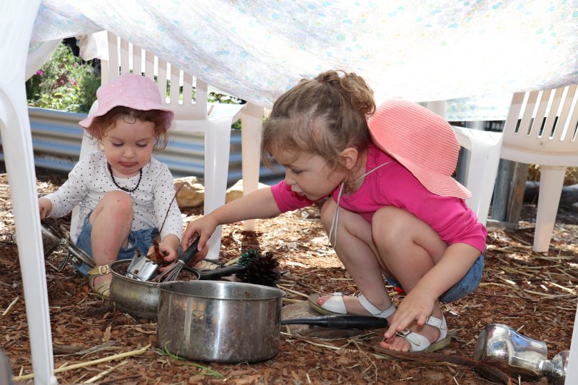 Kids play with pots 