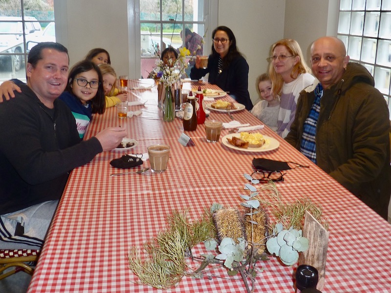 Bungonia residents eating big breakfast in community hall