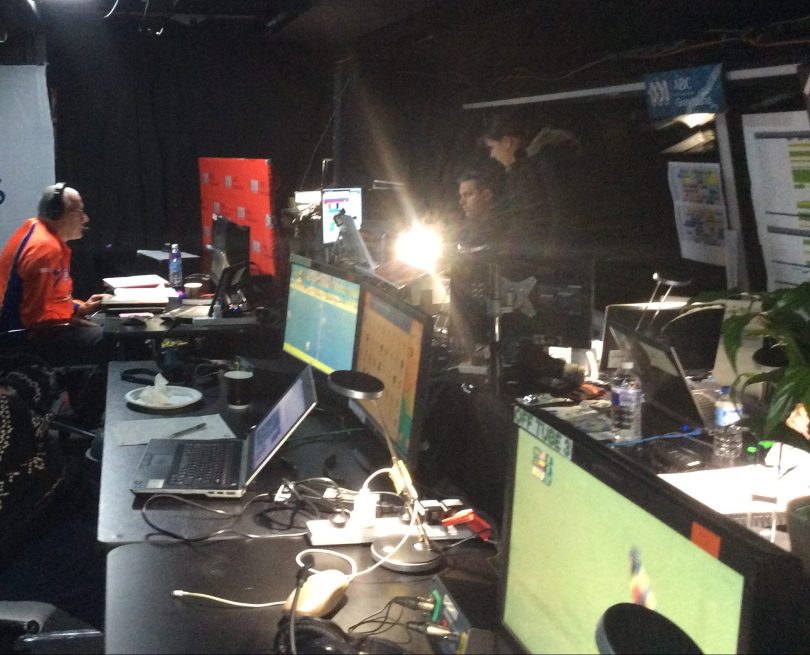 A view of the ABC commentary studio for the Rio Olympics