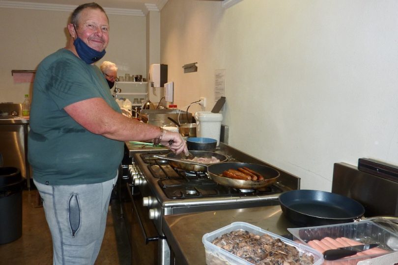 Ian McCulla cooking big breakfast