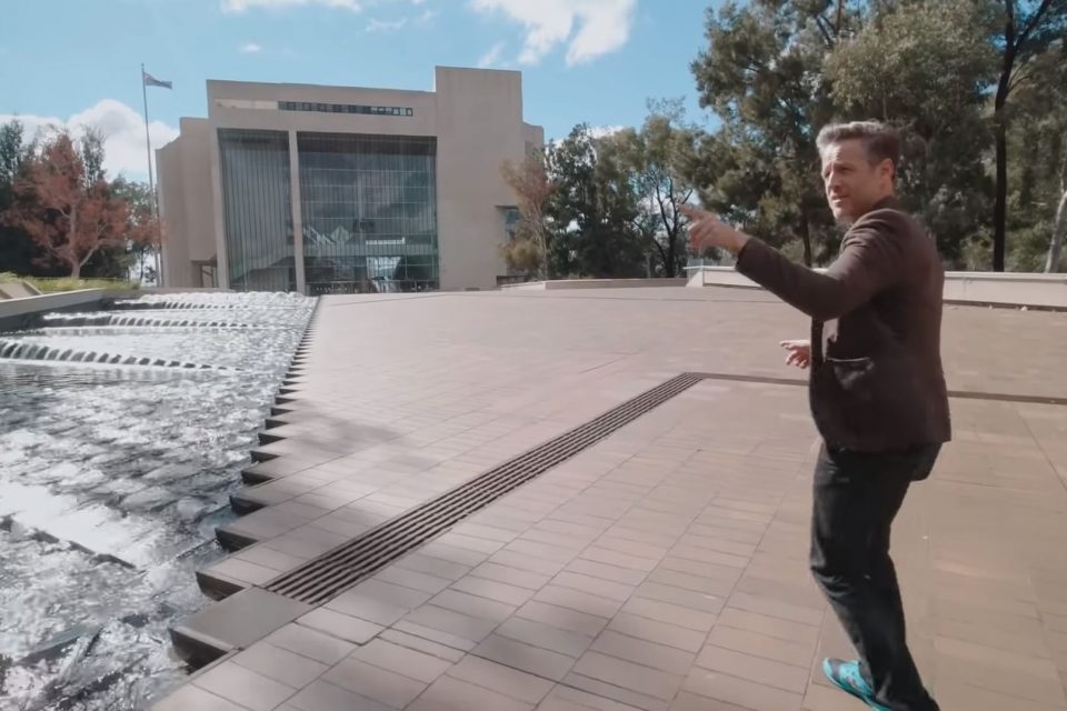 Archimarathon host Andrew Maynard at the High Court of Australia