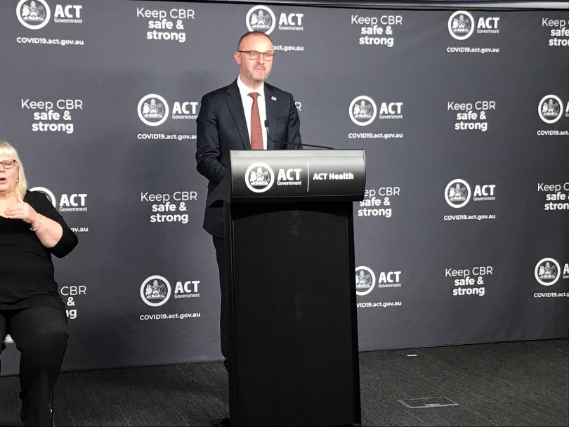 Andrew Barr at press conference