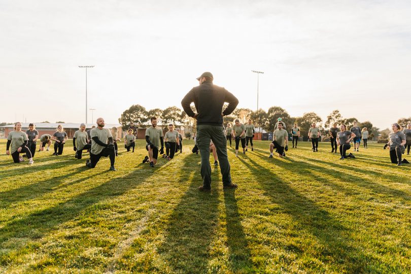 Steve Bingley running an outdoor bootcamp session