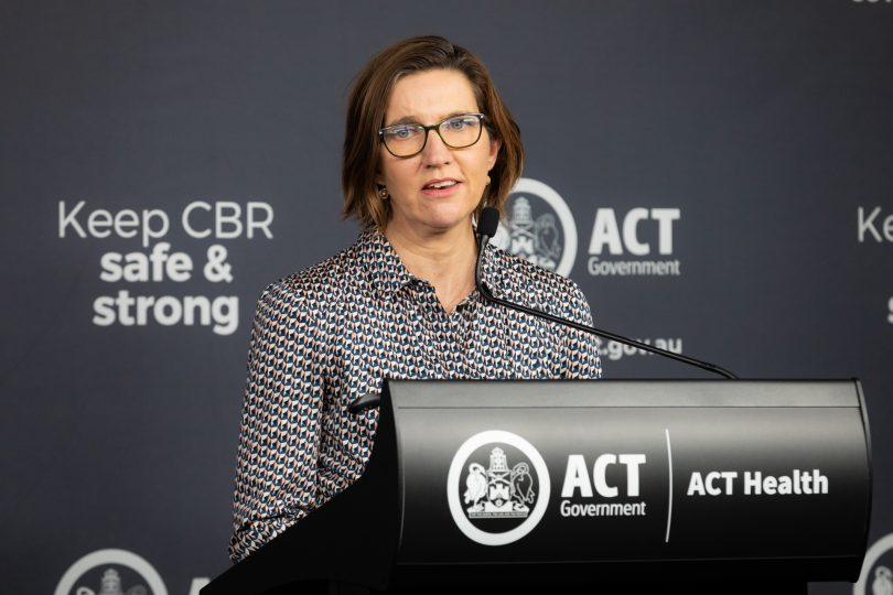 Woman at podium