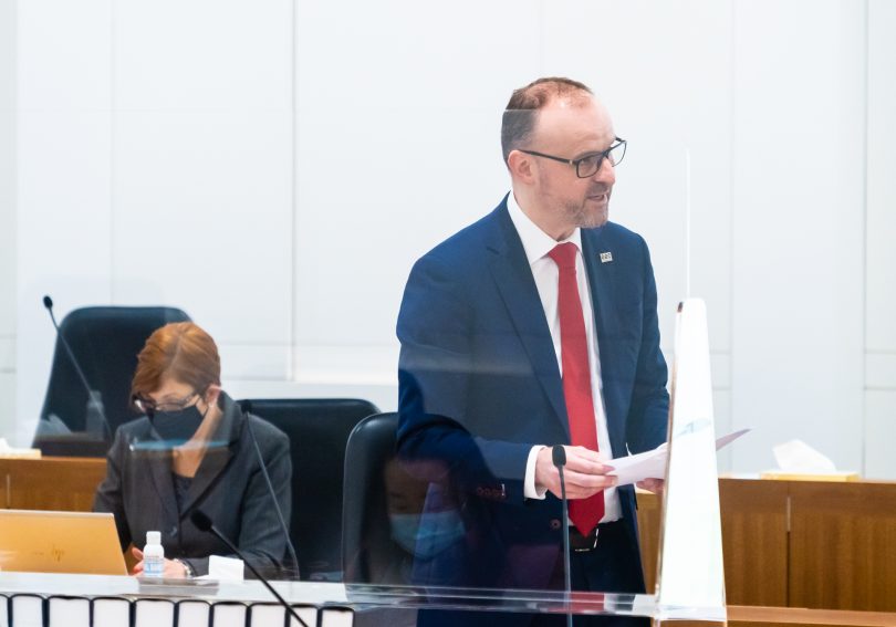 Andrew Barr in the legislative assembly 