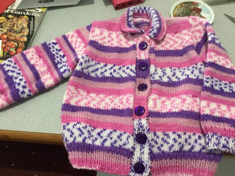 Pink and purple cardigan