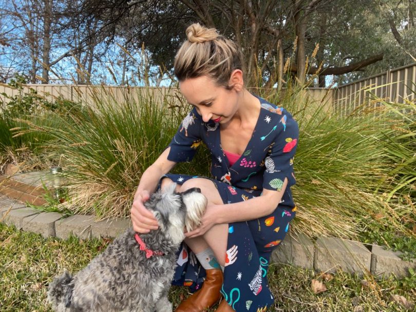 Kate Steen with a dog