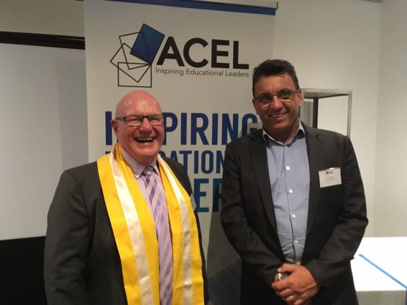 Murray Bruce at induction as Fellow of the Australian Council of Educational Leaders