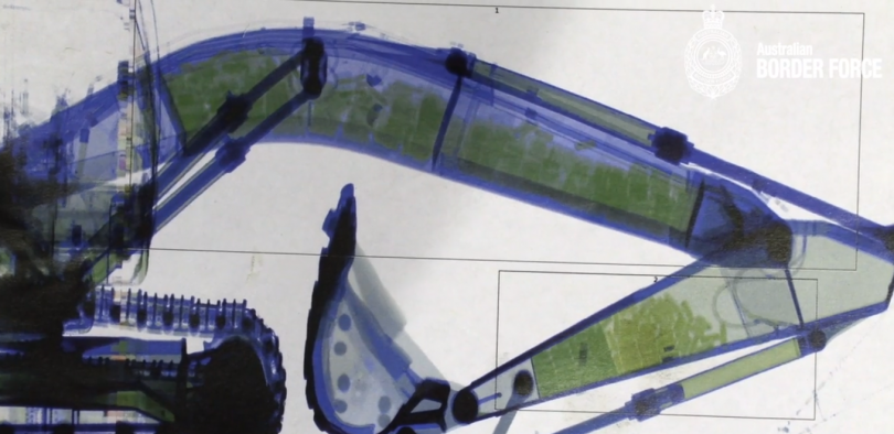 X-ray test of the excavator