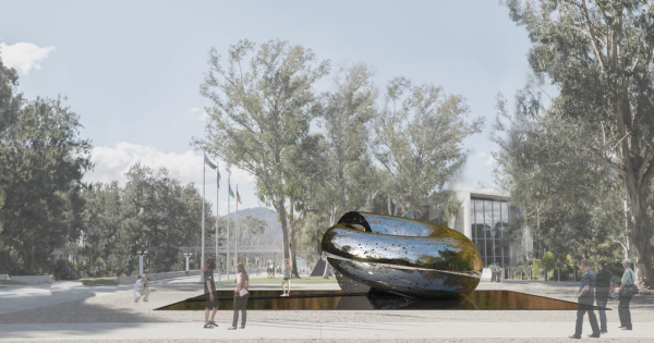Massive steel sculpture referencing snake eating its tail will mark NGA's 40th anniversary