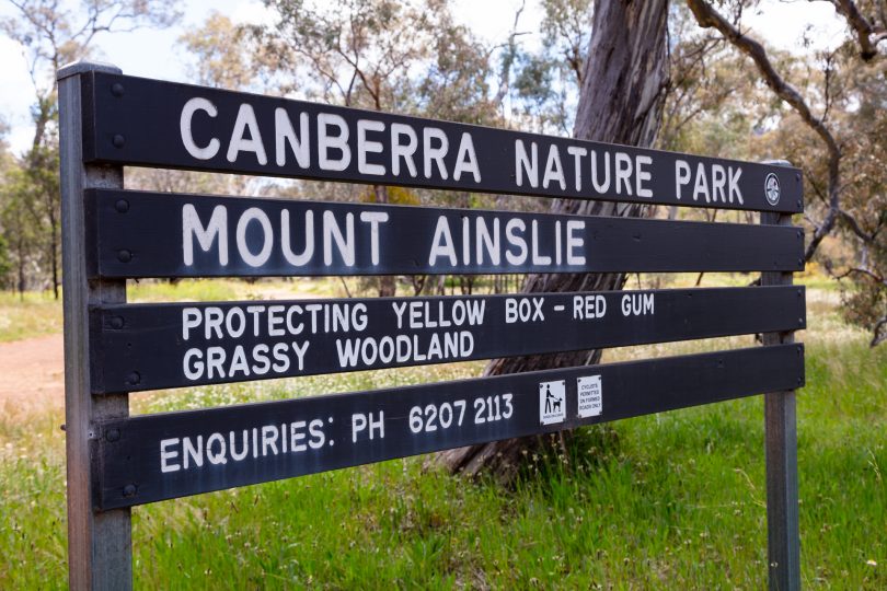 Mount Ainslie sign 